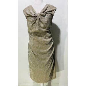 Lauren Ralph Lauren gold dress classic wedding guest festive glamor women 16